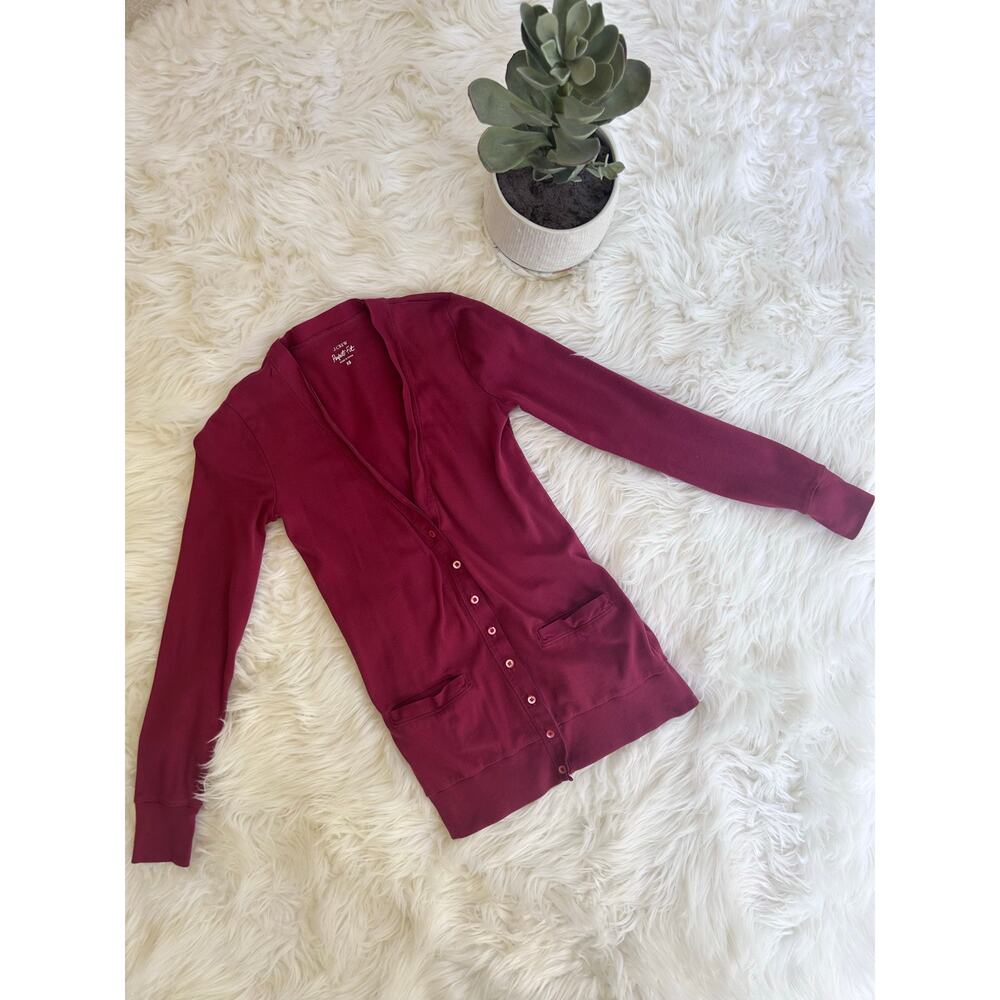 J. Crew Women's Burgundy Long Cardigan